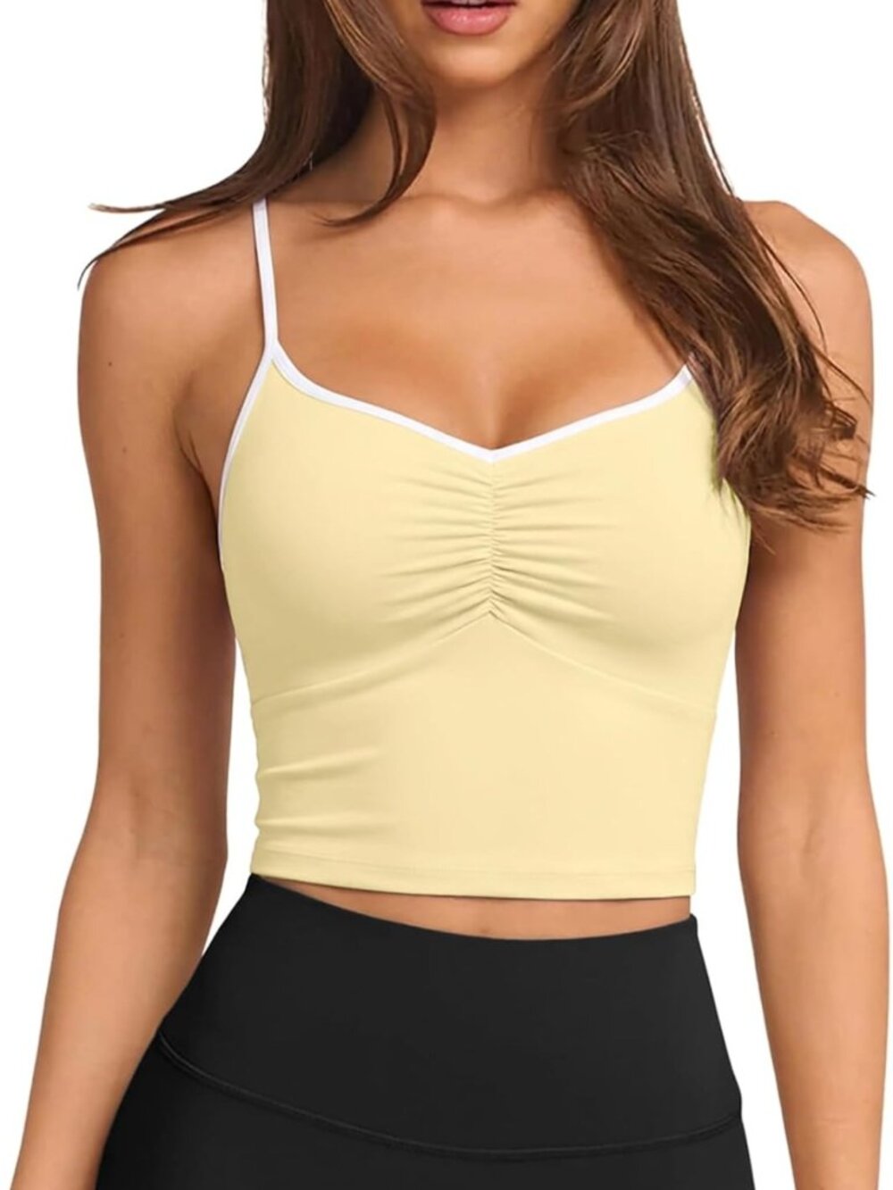 Padded Longline Sports Bra for Women - Adjustable Backless Crop Top for Yoga